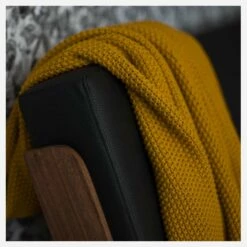 Habitat Plaid Tricoté En Coton - 130 X 170 Cm - Jaune Moutarde -meubles boutique plaid tricote en coton 130 x 170 cm jaune moutarde 1327531