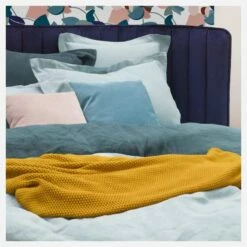 Habitat Plaid Tricoté En Coton - 130 X 170 Cm - Jaune Moutarde -meubles boutique plaid tricote en coton 130 x 170 cm jaune moutarde 1327535