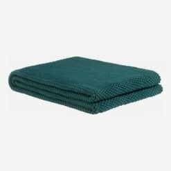 Habitat Plaid Tricoté En Coton - 130 X 170 Cm - Vert -meubles boutique plaid tricote en coton 130 x 170 cm vert 1328367 1