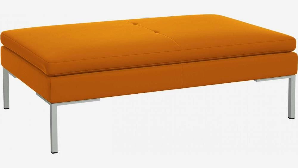 Habitat Repose-pieds En Velours - Jaune Moutarde 3 Habitat Repose-pieds En Velours - Jaune Moutarde – Image 3