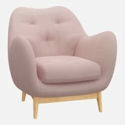 Habitat Fauteuil En Velours - Rose - Design By Adrien Carvès -meubles boutique poltrona de veludo rosa design by adrien carves 6209265 1