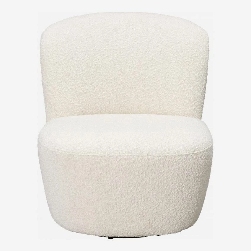 Habitat Fauteuil Pivotant En Tissu - Blanc 6 Habitat Fauteuil Pivotant En Tissu - Blanc – Image 6