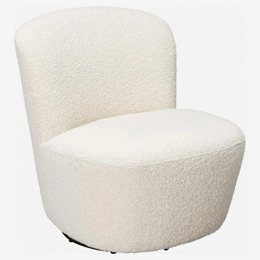 Habitat Fauteuil Pivotant En Tissu - Blanc 2 Habitat Fauteuil Pivotant En Tissu - Blanc – Image 2