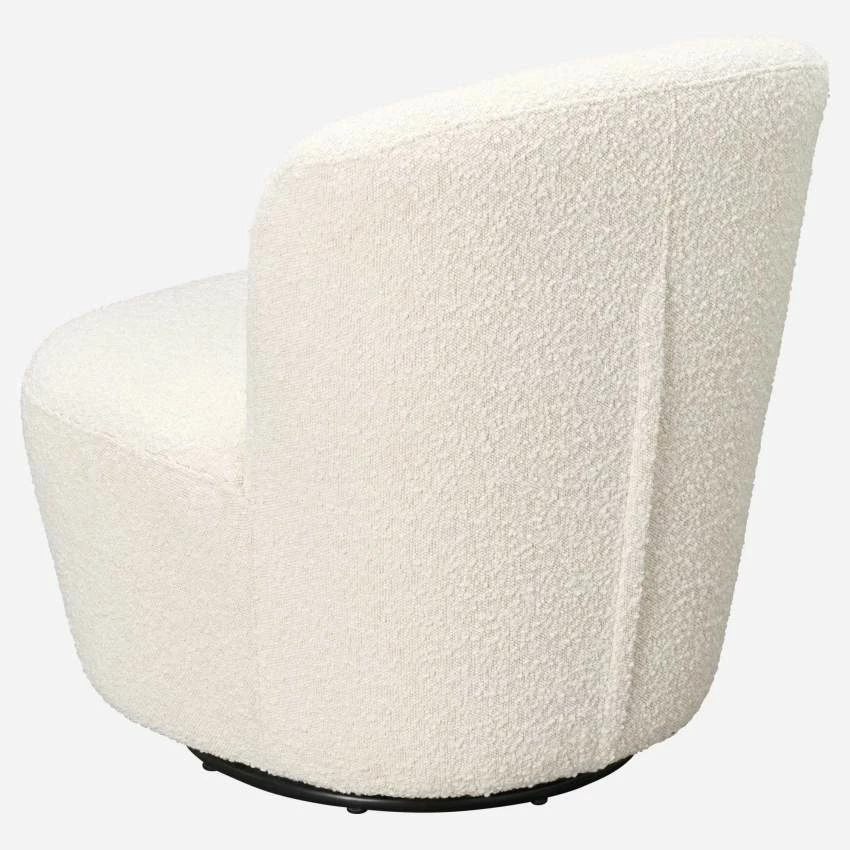 Habitat Fauteuil Pivotant En Tissu - Blanc 3 Habitat Fauteuil Pivotant En Tissu - Blanc – Image 3