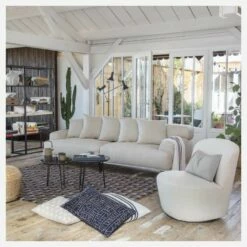 Habitat Fauteuil Pivotant En Tissu - Blanc 10 Habitat Fauteuil Pivotant En Tissu - Blanc -meubles boutique poltrona giratoria de tecido branco 1255911