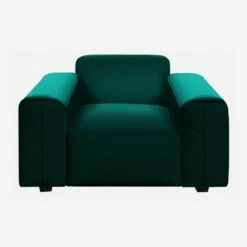 Habitat Fauteuil En Velours - Vert émeraude -meubles boutique poltrona in velluto verde smeraldo 1108757 1