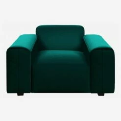 Habitat Fauteuil En Velours - Vert émeraude