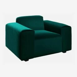Habitat Fauteuil En Velours - Vert émeraude -meubles boutique poltrona in velluto verde smeraldo 1108761 1