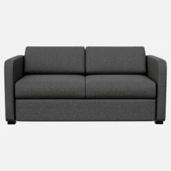 Habitat Canapé Convertible 2 Places Avec Accoudoirs Fins En Tissu - Gris Foncé