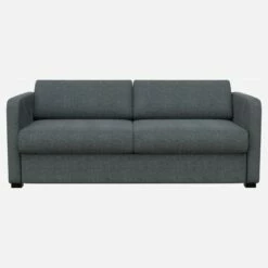 Habitat Canapé Convertible 3 Places Avec Accoudoirs Fins En Tissu - Bleu Gris