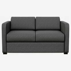 Habitat Canapé Convertible Compact Avec Accoudoirs Fins En Tissu - Gris Foncé
