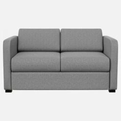 Habitat Canapé Convertible Compact Avec Accoudoirs Fins En Tissu - Gris