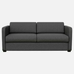 Habitat Canapé Convertible 3 Places à Lattes Avec Accoudoirs Fins En Tissu - Gris Foncé