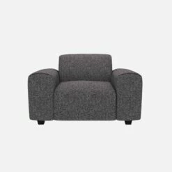 Habitat Fauteuil En Tissu Lucca - Bleu Zingué -meubles boutique posada fauteuil lucca bleu fonce 10273793 1