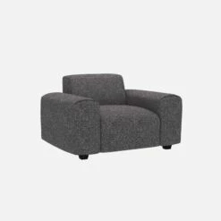 Habitat Fauteuil En Tissu Lucca - Bleu Zingué -meubles boutique posada fauteuil lucca bleu fonce 10273797 1