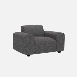 Habitat Fauteuil En Tissu Lucca - Bleu Zingué -meubles boutique posada fauteuil lucca bleu fonce 10273797