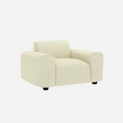 Habitat Fauteuil En Tissu Venezia - Blanc Craie -meubles boutique posada fauteuil venezia beige 10273565