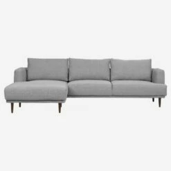 Habitat Canapé D'angle Avec Méridienne Gauche En Tissu - Gris Clair