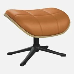 Habitat Repose-pieds En Chêne Et Cuir Savoy - Marron Cognac - Pied Noir -meubles boutique repose pieds en chene et cuir savoy cognac pied noir 1104617 1