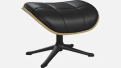 Habitat Repose-pieds En Chêne Et Cuir Savoy - Noir Obsidienne - Pied Noir -meubles boutique repose pieds en chene et cuir savoy noir pied noir 1104609 2