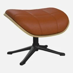 Habitat Repose-pieds En Chêne Et Cuir Vintage - Marron Cognac - Pied Noir -meubles boutique repose pieds en chene et cuir vintage cognac pied noir 1104601 1