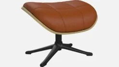 Habitat Repose-pieds En Chêne Et Cuir Vintage - Marron Cognac - Pied Noir -meubles boutique repose pieds en chene et cuir vintage cognac pied noir 1104601 2