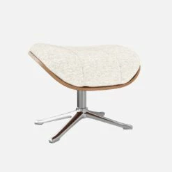 Habitat Repose-pieds En Chêne Et Tissu Bormio - Blanc Albâtre - Pied Aluminium -meubles boutique repose pieds en chene et tissu bormio blanc albatre pied aluminium 10374473 1