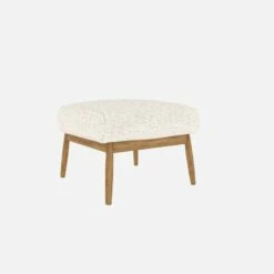 Habitat Repose-pieds En Tissu Bormio - Blanc Albâtre -meubles boutique repose pieds en cuir savoy cognac et tissu bormio blanc albatre 10374361 1