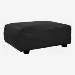 Habitat Repose-pieds En Cuir Savoy - Noir Obsidienne -meubles boutique repose pieds en cuir savoy noir 1096243 1