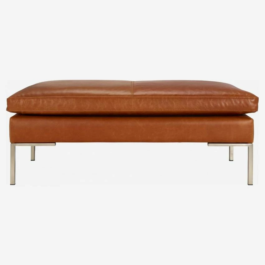 Habitat Repose-pieds En Cuir Vintage Leather - Marron Cognac 1 Habitat Repose-pieds En Cuir Vintage Leather - Marron Cognac