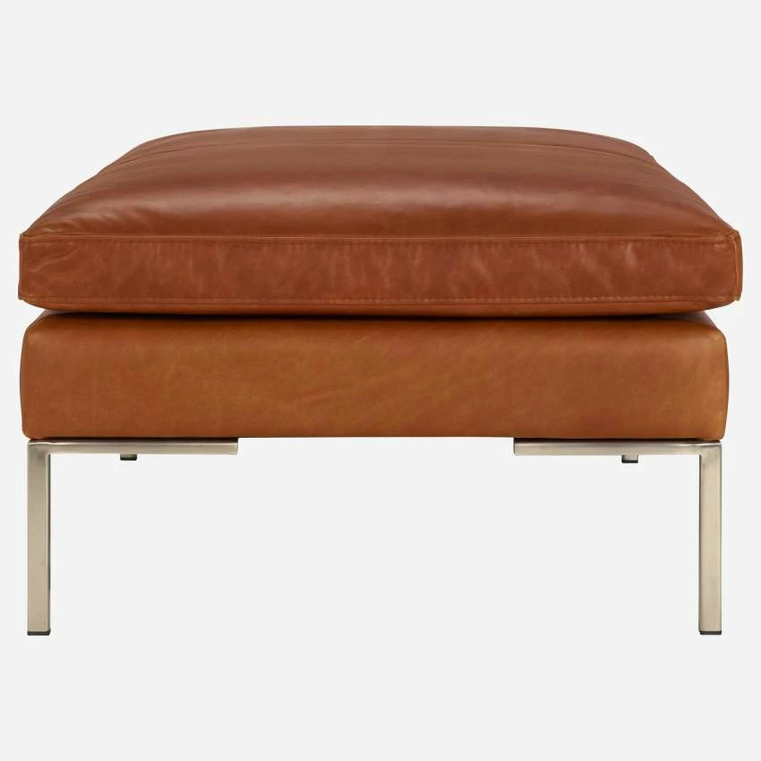 Habitat Repose-pieds En Cuir Vintage Leather - Marron Cognac 4 Habitat Repose-pieds En Cuir Vintage Leather - Marron Cognac – Image 4