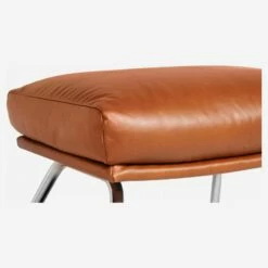 Habitat Repose-pieds En Cuir Vintage Leather - Marron Cognac - Pieds Chêne -meubles boutique repose pieds en cuir vintage leather cognac pieds chene 1238307