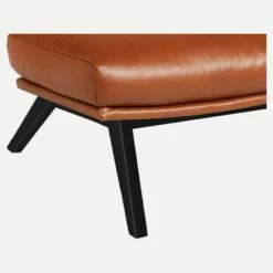 Habitat Repose-pieds En Cuir Vintage Leather - Marron Cognac - Pieds Noirs -meubles boutique repose pieds en cuir vintage leather cognac pieds noirs 1237943