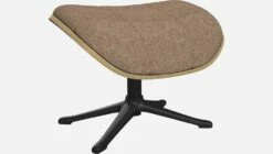 Habitat Repose-pieds En Noyer Et Tissu Bellagio - Orange Aurore - Pied Noir -meubles boutique repose pieds en noyer et tissu bellagio orange pied noir 1104805 2