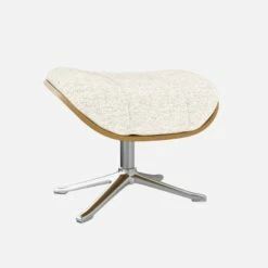 Habitat Repose-pieds En Noyer Et Tissu Bormio - Blanc Albâtre - Pied Aluminium -meubles boutique repose pieds en noyer et tissu bormio blanc albatre pied aluminium 10374465 1