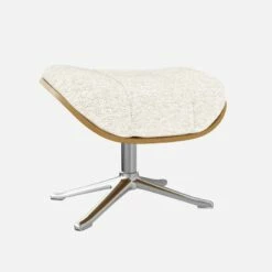 Habitat Repose-pieds En Noyer Et Tissu Bormio - Blanc Albâtre - Pied Aluminium -meubles boutique repose pieds en noyer et tissu bormio blanc albatre pied aluminium 10374465