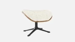 Habitat Repose-pieds En Noyer Et Tissu Bormio - Blanc Albâtre - Pied Noir -meubles boutique repose pieds en noyer et tissu bormio blanc albatre pied noir 10374449 2