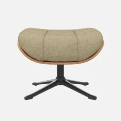 Habitat Repose-pieds En Noyer Et Tissu Lucca - Blanc Mastic - Pied Noir -meubles boutique repose pieds en noyer et tissu lucca blanc mastic pied noir 12851685 1