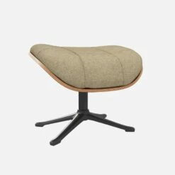 Habitat Repose-pieds En Noyer Et Tissu Lucca - Blanc Mastic - Pied Noir -meubles boutique repose pieds en noyer et tissu lucca blanc mastic pied noir 12851689 1