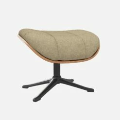 Habitat Repose-pieds En Noyer Et Tissu Lucca - Blanc Mastic - Pied Noir -meubles boutique repose pieds en noyer et tissu lucca blanc mastic pied noir 12851689