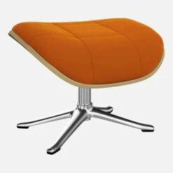 Habitat Repose-pieds En Noyer Et Velours - Jaune Moutarde - Pied Aluminium -meubles boutique repose pieds en noyer et velours jaune moutarde pied aluminium 1104721 1