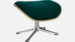 Habitat Repose-pieds En Noyer Et Velours - Vert émeraude - Pied Aluminium -meubles boutique repose pieds en noyer et velours vert sapin pied aluminium 1104725 2