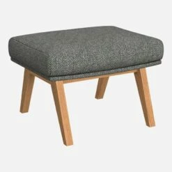 Habitat Repose-pieds En Tissu Bellagio - Bleu Céleste - Pieds Chêne -meubles boutique repose pieds en tissu bellagio gris bleu pieds chene 1105497 1