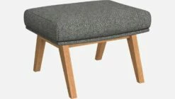 Habitat Repose-pieds En Tissu Bellagio - Bleu Céleste - Pieds Chêne -meubles boutique repose pieds en tissu bellagio gris bleu pieds chene 1105497 2