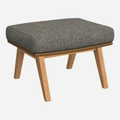 Habitat Repose-pieds En Tissu Bellagio Gris Nocturne Et Cuir Vintage - Pieds Chêne -meubles boutique repose pieds en tissu bellagio gris noir et cuir vintage pieds chene 1103953 1