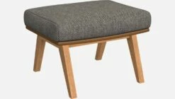 Habitat Repose-pieds En Tissu Bellagio Gris Nocturne Et Cuir Vintage - Pieds Chêne -meubles boutique repose pieds en tissu bellagio gris noir et cuir vintage pieds chene 1103953 2