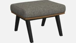 Habitat Repose-pieds En Tissu Bellagio - Gris Nocturne Et Cuir Vintage - Pieds Noirs -meubles boutique repose pieds en tissu bellagio gris noir et cuir vintage pieds noirs 1103881 2
