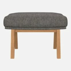 Habitat Repose-pieds En Tissu Bellagio - Gris Nocturne - Pieds Chêne -meubles boutique repose pieds en tissu bellagio gris noir pieds chene 1245523 1