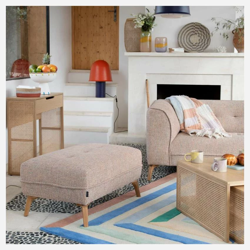 Habitat Repose-pieds En Tissu Bellagio - Orange Aurore 4 Habitat Repose-pieds En Tissu Bellagio - Orange Aurore – Image 4