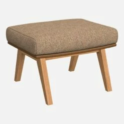 Habitat Repose-pieds En Tissu Bellagio Orange Auroreet Cuir Vintage - Pieds Chêne -meubles boutique repose pieds en tissu bellagio orange et cuir vintage pieds chene 1103941 1